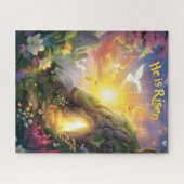 キリストは復活なされた - イースターの復活 - ルカによる福音書 24:6 ジグソーパズル (横)