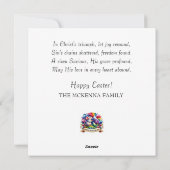 キリストは復活ピンクのフローラウッドランドイースター シーズンカード (裏面)