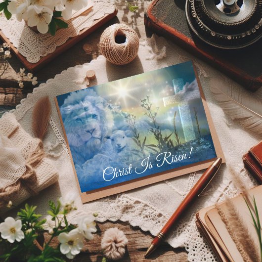 キリストは復活祭の子羊と十字架のクリスチャンに生まれ変わった シーズンカード