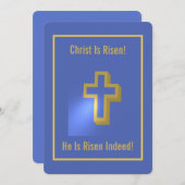 キリストは復活金ゴールド宗教十字架アイリス・イースター シーズンカード (正面/裏面)