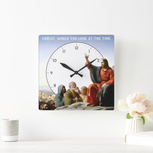 キリストは時イエス時計を見るであろう スクエア壁時計 (ホーム)
