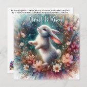 キリストは水の色を上げられたフローラバニーイースター シーズンカード (正面/裏面)