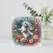 キリストは水の色を上げられたフローラバニーイースター シーズンカード (スタンド正面)