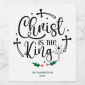 キリストは王 クリスマスカスタム宗教的 ワインラベル (シングルラベル)