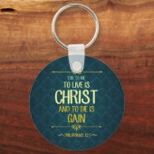 キリストは生きる – ピリピ1:21 キーホルダー (正面)