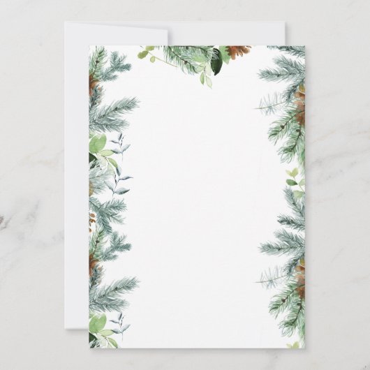 キリストは生まれた フォト ウィンター グリーン シーズンカード (裏面)