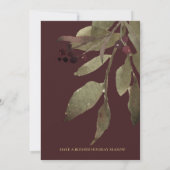 キリストは生まれクリスマスの緑の金ゴールド シーズンカード (裏面)