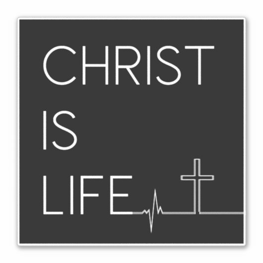 キリストは生命の心拍の線であり、十字架である シール (正面)