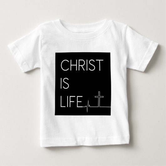 キリストは生命の心拍の線であり、十字架である ベビーTシャツ (正面)