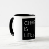 キリストは生命の心拍の線であり、十字架である マグカップ (正面左)