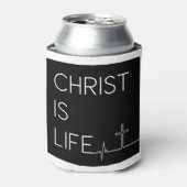 キリストは生命の心拍の線であり、十字架である 缶クーラー (缶正面)