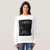 キリストは生命の心拍線であり、十字架の女性である スウェットシャツ (正面フル)