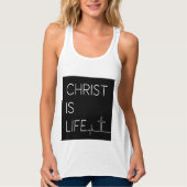 キリストは生命の心拍線であり、十字架の女性である タンクトップ (正面)