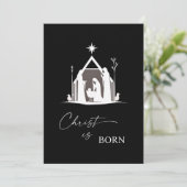 キリストは白生まれ出生ブラッククリスマス シーズンカード (スタンド正面)