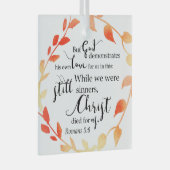 キリストは私たちのために死んだ聖書の詩秋秋のリース  ガラスオーナメント (正面右)