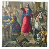 キリストは聖書によって印刷されるbからの寺院を、清潔にします タイル (正面)