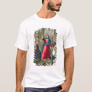 キリストは聖書によって印刷されるbからの寺院を、清潔にします tシャツ