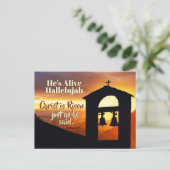 キリストは言われた通りに復活した、マタイ28復活祭 シーズンポストカード (スタンド正面)