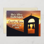 キリストは言われた通りに復活した、マタイ28復活祭 シーズンポストカード (正面/裏面)