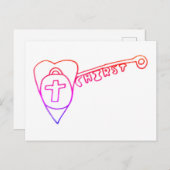 キリストは鍵のホリデー ポストカード (正面/裏面)