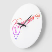 キリストは鍵の時計 ラージ壁時計 (傾斜)