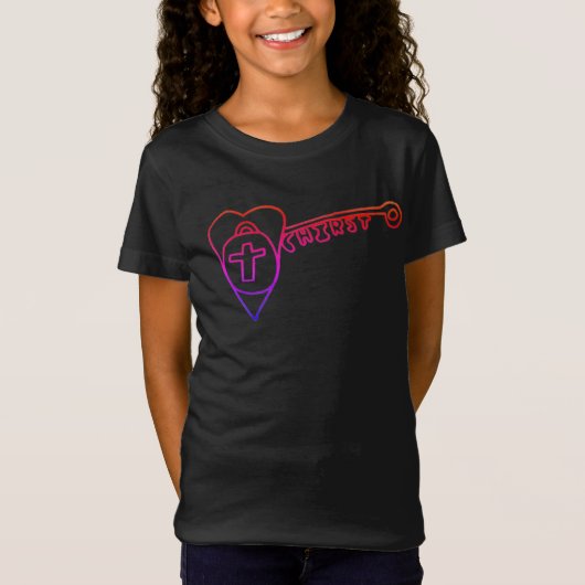 キリストは鍵ガール素晴らしのジャージーTシャツ Tシャツ (正面)