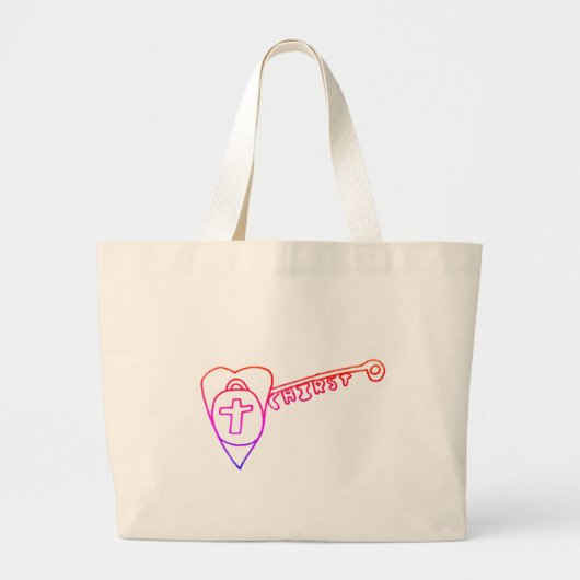 キリストは鍵ジャンボトート ラージトートバッグ (正面)