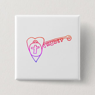 キリストは鍵スクエアバッジ 缶バッジ