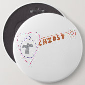 キリストは鍵ラウンドバッジ 缶バッジ (正面&裏面)