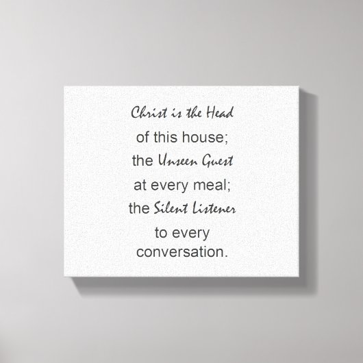 キリストは、この家の壁の芸術、キャンバスの頭である キャンバスプリント (正面)