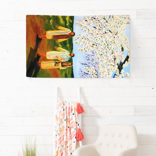 キリストはEmmausに方法の2つを結合します 横断幕 (インサイチュ)