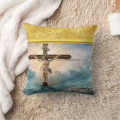 キリストぶら下がった教の十字架からのイエス クッション (ブランケット)