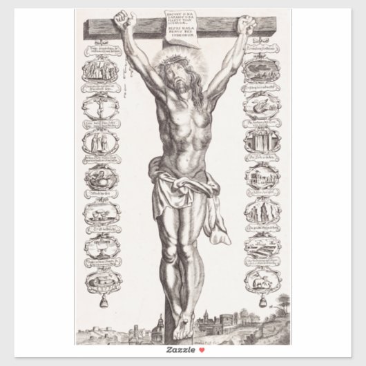 キリストへのイエスの十字架刑の情熱 シール (シート)