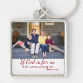キリストもし教の神は私たち家族の写真 キーホルダー (正面)