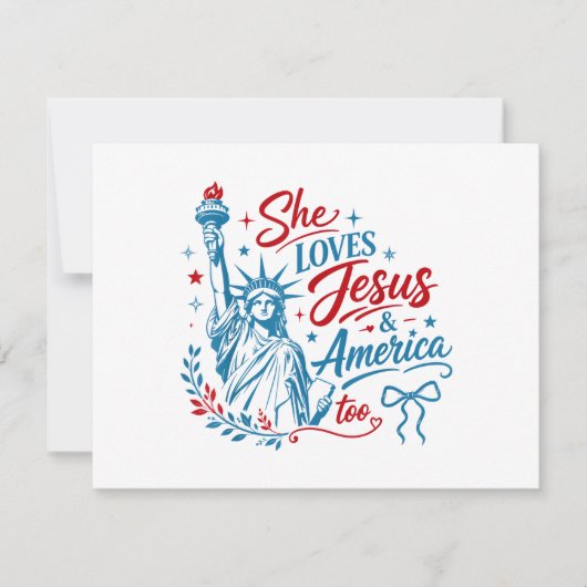 キリストもアメリカも大好き 7月4日 クリスチャン セーブザデート (正面)
