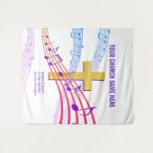 キリストを中心とする クリスチャンの礼拝のタペストリー タペストリー (正面(横))