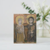 キリストを持つAbbott Menaを描写するアイコン ポストカード (スタンド正面)