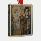 キリストを持つAbbott Menaを描写するアイコン メタルオーナメント (右)