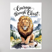 キリストを通しての勇気 幼児用壁アート ポスター (正面)