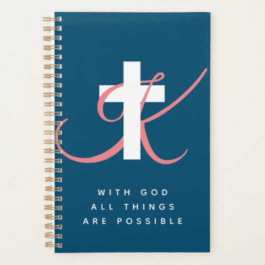 キリストカスタム教交差モノグラ結婚ム プランナー手帳 (正面)