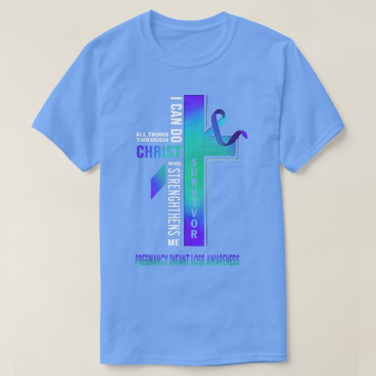 キリストクロッシング妊娠乳児喪失認識度 Tシャツ (デザイン正面)