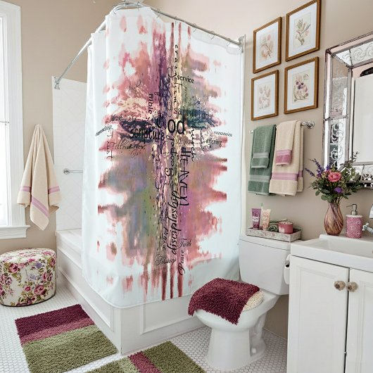 キリストグランジ教の言葉が交わる シャワーカーテン