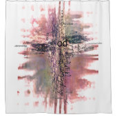 キリストグランジ教の言葉が交わる シャワーカーテン (正面)