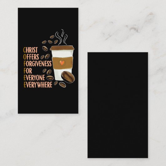 キリストコーヒークリスチャン教会カフェイン牧師 名刺 (正面/裏面)