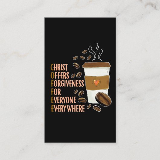 キリストコーヒークリスチャン教会カフェイン牧師 名刺 (正面)