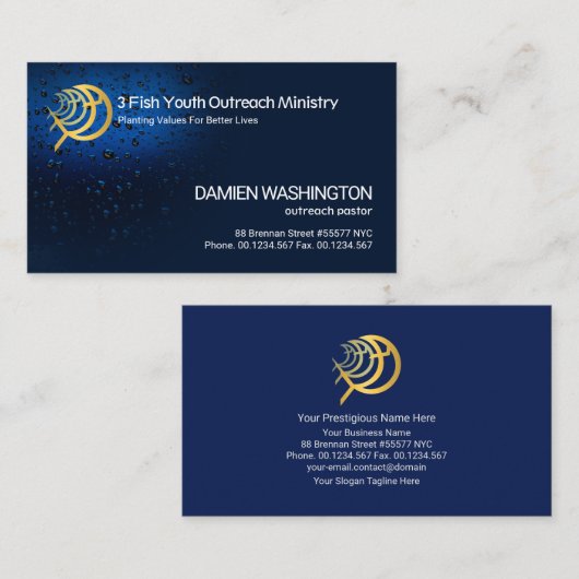 キリストスタイリッシュ教徒シンプルの発光水が滴る 名刺 (正面/裏面)