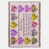 キリストパーソナライズされたフローラ結婚毛布 スローブランケット (正面縦)