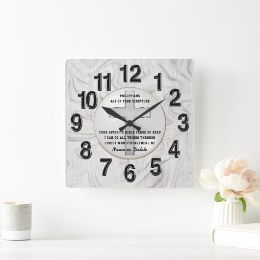 キリストパーソナライズされた教の勇気付けられるへの贈り物 スクエア壁時計 (ホーム)