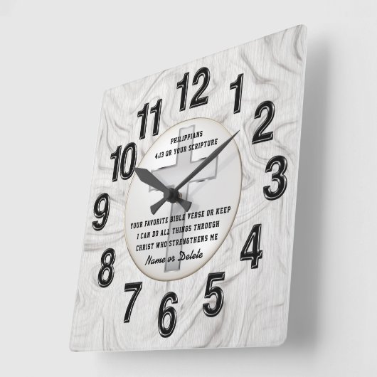 キリストパーソナライズされた教の勇気付けられるへの贈り物 スクエア壁時計 (傾斜)