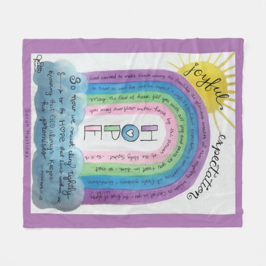 キリストパーソナライズされた教信仰の感動的虹 フリースブランケット (正面(横))